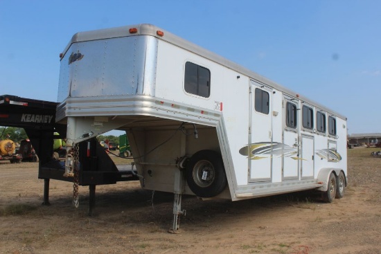 2008 DREAM COACH W/LIVING QUARTERS 4 HORSE SLANT GOOSE NECK TRAILER W/TITLE