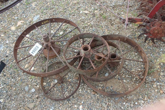 5 ASSORTED STEEL WHEELS