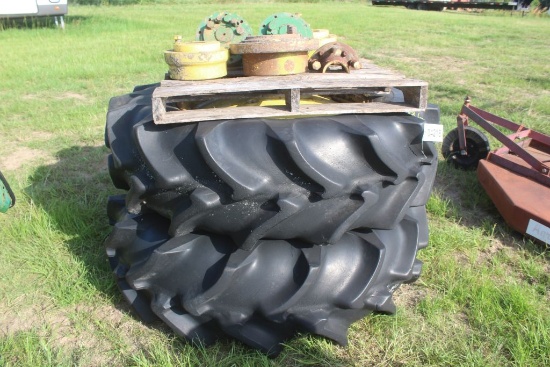 18.4-34 TIRES AND RIMS 2 COUNT