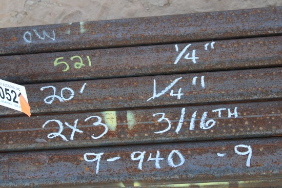 20' 1/4" 2x3 Tubing