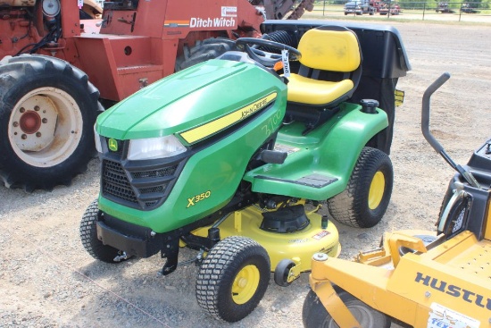 John Deere X350 Zero Turn Mower W/42" Deck And Grass Catcher On The Back
