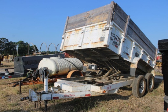 Big Tex Dump Trailer 12' W/5700lb Axles W/Slide In Ramps, Works Good
