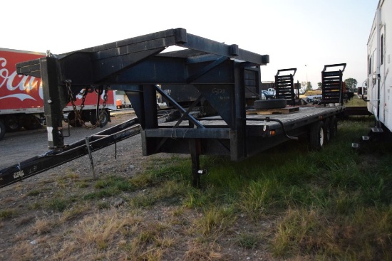 GOOSE NECK 24 TRAILER W/RAMPS, SPARE TIRE AND 8' TOP DECK NO TITLE