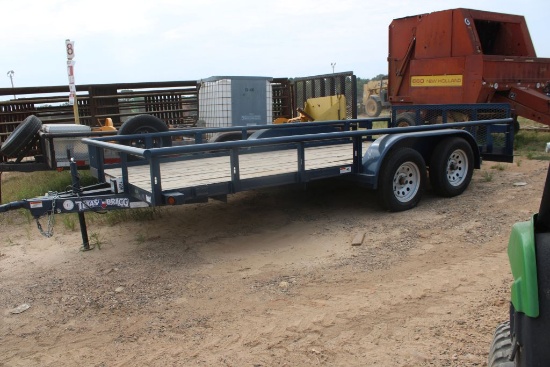 Brand New 16ft Texas Bragg Utility Trailer W/Dove Tail Ramp Tires 205-15 Axel3500lbs