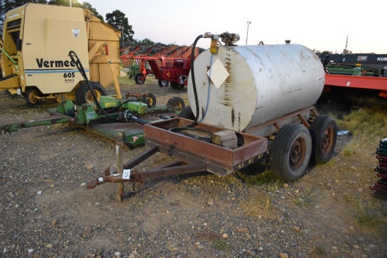 500 Gallon Diesel Tank On Bumper Pull Trailer W/Pump, Dual Axle