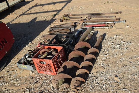 Misc Items: Mower Blades, Post Dirvers, Ratchet Benders, Shafts, Augurs Ect.