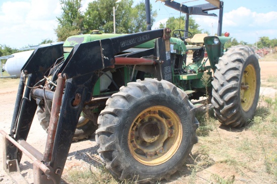 SALVAGE JOHN DEERE 2955 4WD W/CANOPY AND LDR (RUNS)