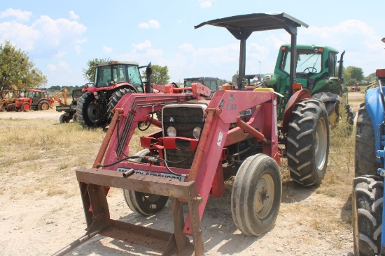 MASSEY FERGUSON 240 2WD CANOPY WITH LDR AND SPEAR (RUNS BUT SMOKES)