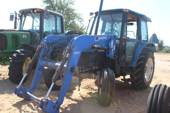 SALVAGE 6635 NEW HOLLAND TERP TRACTOR (HOLE IN BLOCK) C/A W/BUSHHOG 4045LDR 2WD