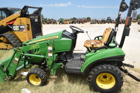 SALVAGE JOHN DEERE 1023E W/ LOADER /& BUCKET ROPS 4WD