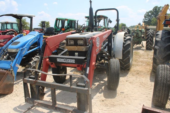 SALVAGE WHITE 6045 W/ 2426QT BUSH HOG LOADER W/ FORKS 2WD ROPS 1565 HOURS