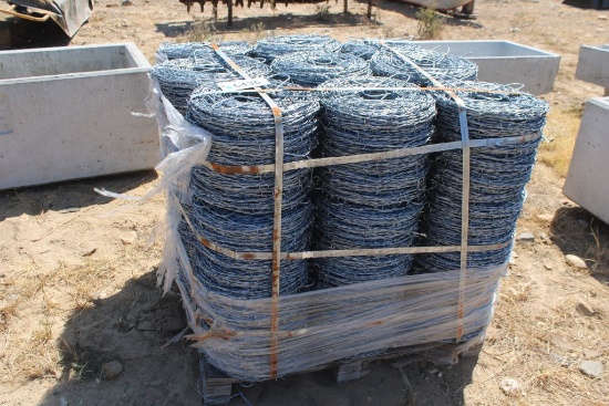 PALLET OF NEW BARBED WIRE ROLLS