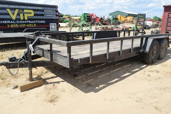20' HD BUMPER PULL TRAILER W/FOLD DOWN RAMPS NO TITLE