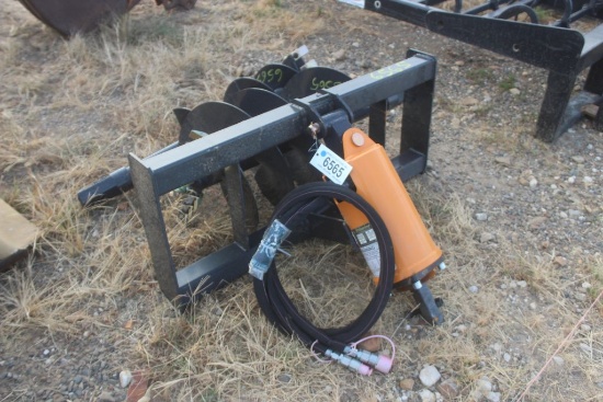WOLVERINE SKID STEER POST HOLE DIGGER W/2 AUGERS (16" & 12")