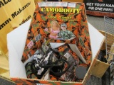 Camobooty can & bottle coozies w/display, dozens of coozies
