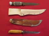 (2) Fixed blade knives; one marked Sweden, tag#6187