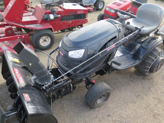 Craftsman 2012 27hp riding mower w/54" deck & 42" snowblower - runs, tag#75