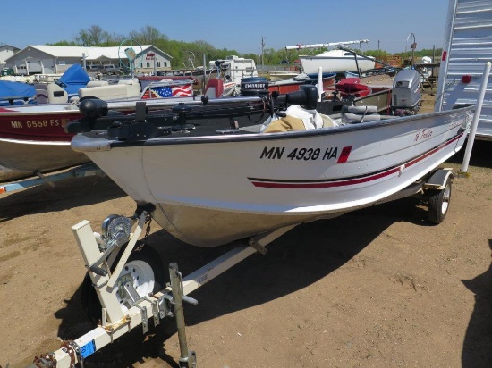 1995 Northwoods 16' Troller on 1997 Yacht trailer w/Mariner 40hp - runs  (T