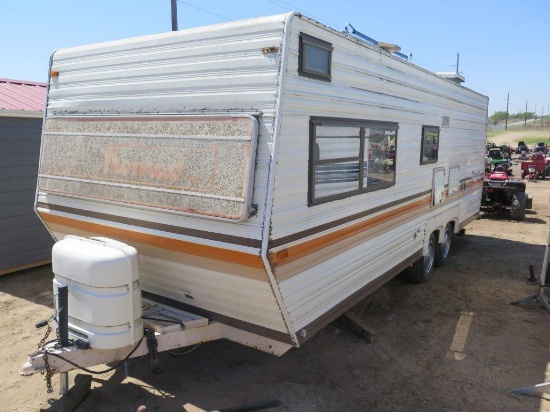 1983 Nomad 24' pull behind camper, sleeps 6, furnace works, A/C works, tag#