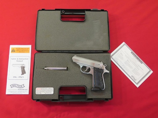 Walther PPK-Stainless 9mm Kurz/.380acp semi auto pistol, like new in box, s