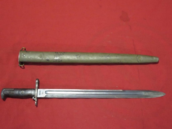 US 1917 20 1/2" bayonet with sheath, tag#6170