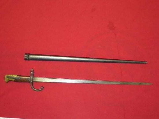 French? 25" bayonet with sheath, tag#6172