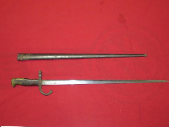 French? 25" bayonet with sheath, tag#6173