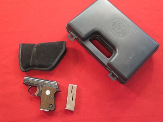 Colt JR 25 semi auto pistol, 2 magazines, in SA case, tag#1010