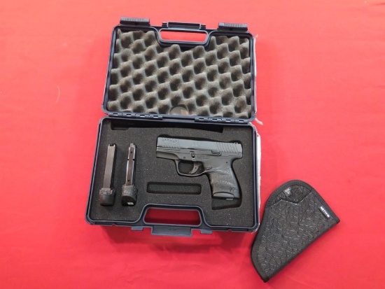 Walther PPS 9mm semi auto pistol, 3 magazines, Allen holster, original case