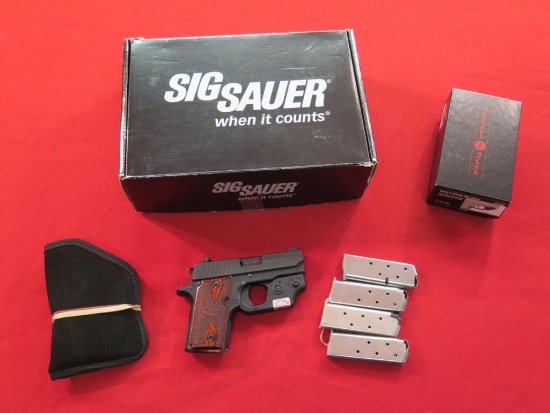 Sig Sauer P238 .380auto semi auto pistol, 5 magazines, Crimson Trace laser,
