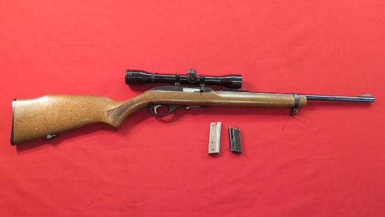Glenfield model 70 .22LR semi auto with Tasco 4x scope with 7 & 10rd mags,