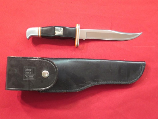 G96 6" blade Hunting knife with leather sheath, tag#1345