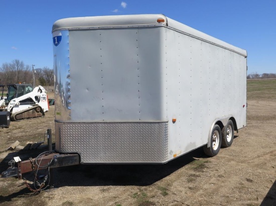 2002 Interstate 8' x 14' tandem axel enclosed cargo trailer with rear ramp