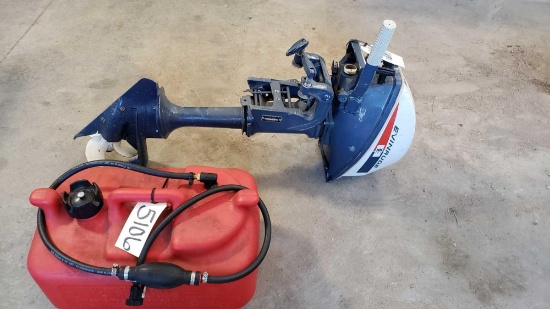 Evinrude 4hp outboard, test run last year, with tank, new gas line, tag#510