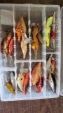 (20) Lures in plastic tackle case, tag#5417