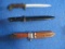 3 - Misc bayonets, 2 with scabbards, tag#6526