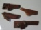 (4) Brown leather holsters, tag#6749
