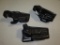 (3) Black leather holsters, tag#6757