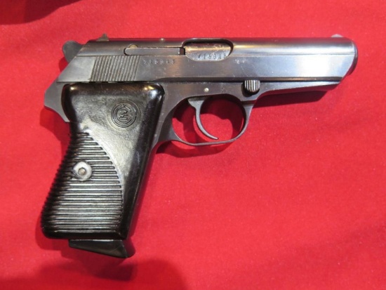 Czech NR 51 7.65mm semi auto pistol, extra mag, leather holster , tag#6197