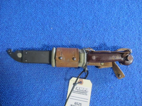 AK bayonet with scabbard, 11", tag#6525