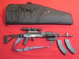 IO Inc AK47 7.62x39cal semi auto, folding but/t stock, mag, release, foregr