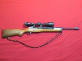 Ruger Mini 14 .556/.223 semi auto, leather carry strap, custom scope rings,