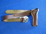 Banchi No. 10 leather holster and belt, tag#6540