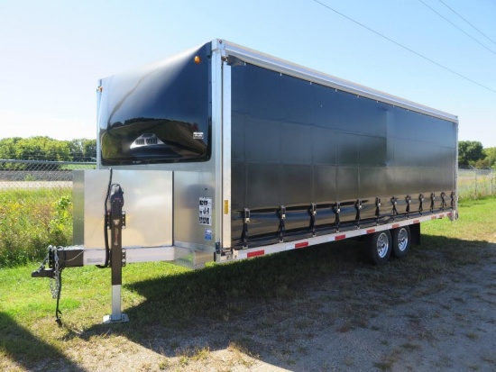 2017 Montrose 26' aluminum 10000# curtain side enclosed trailer, electric j