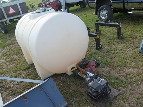 500 Gal Tank w/transfer pump & hose~1546