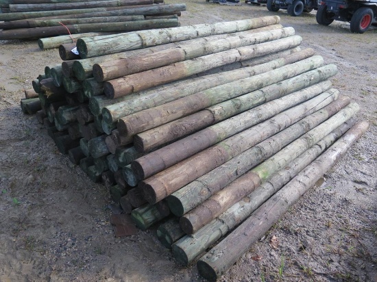 Treated fence posts, 8-10' long~1563