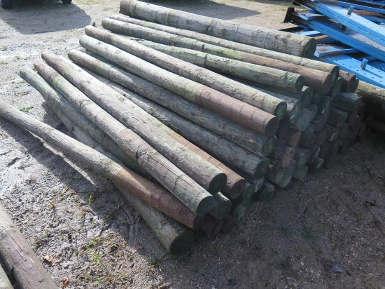 Treated fence posts, 8-10' long~1564