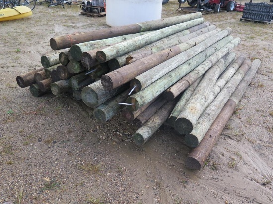 Treated fence posts, 8-10' long~1566