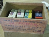 Wooden Federal ammo box with misc 12ga ammo, tag#8662