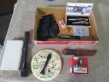 JD knife set, hunting knife, scope, collectible box, etc